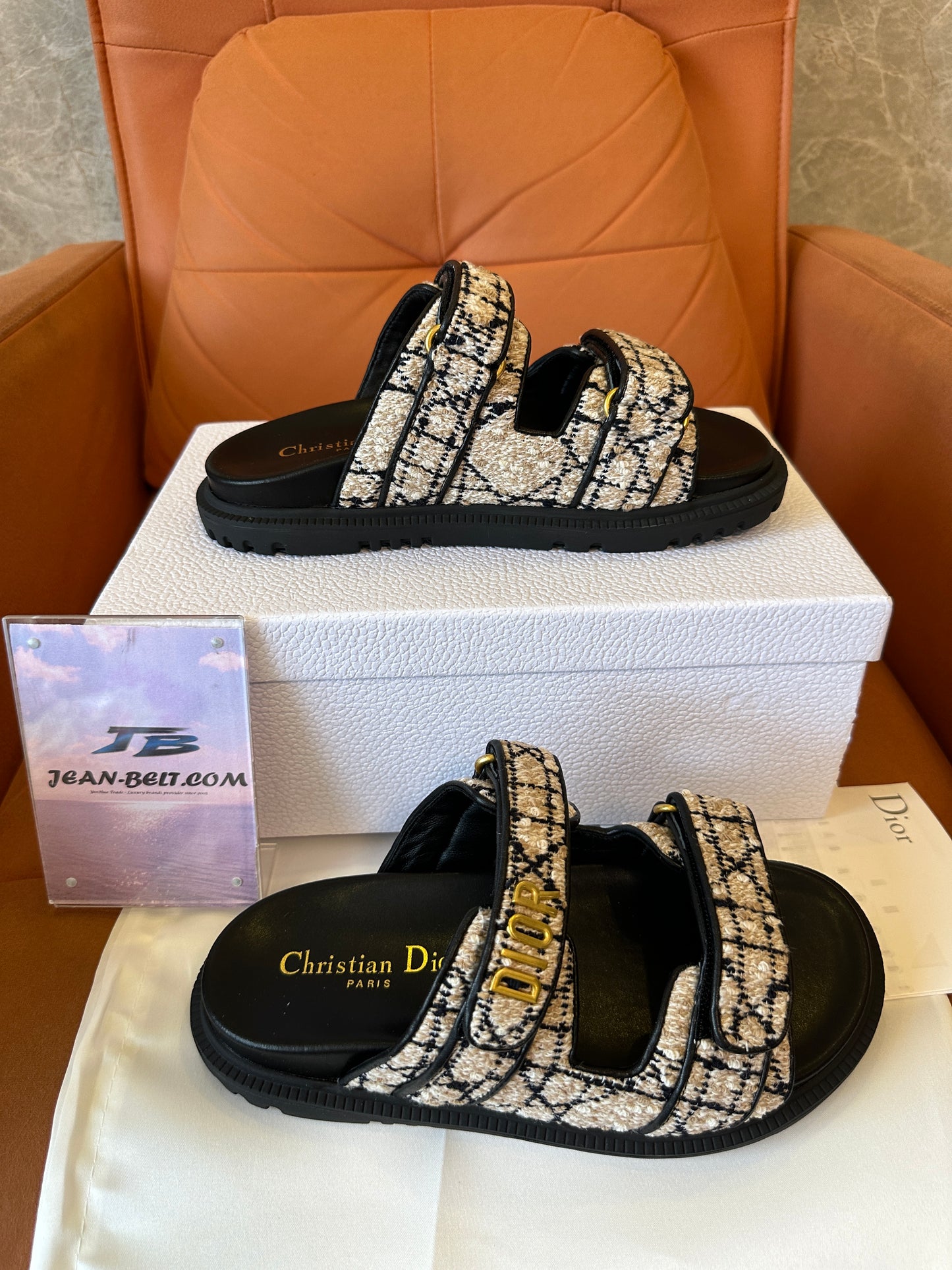 Christian Dior Dway Tweed Sandals