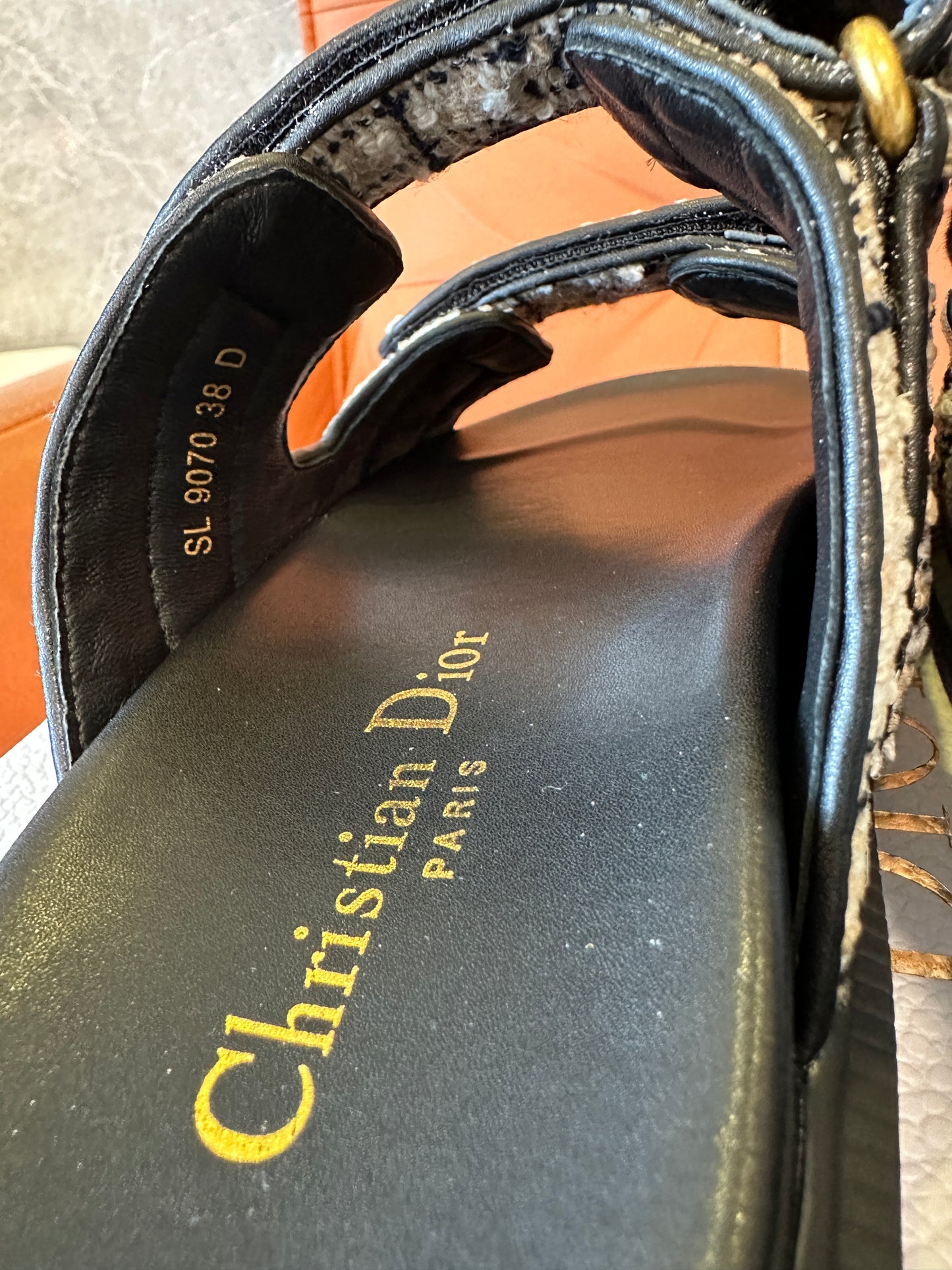 Christian Dior Dway Tweed Sandals
