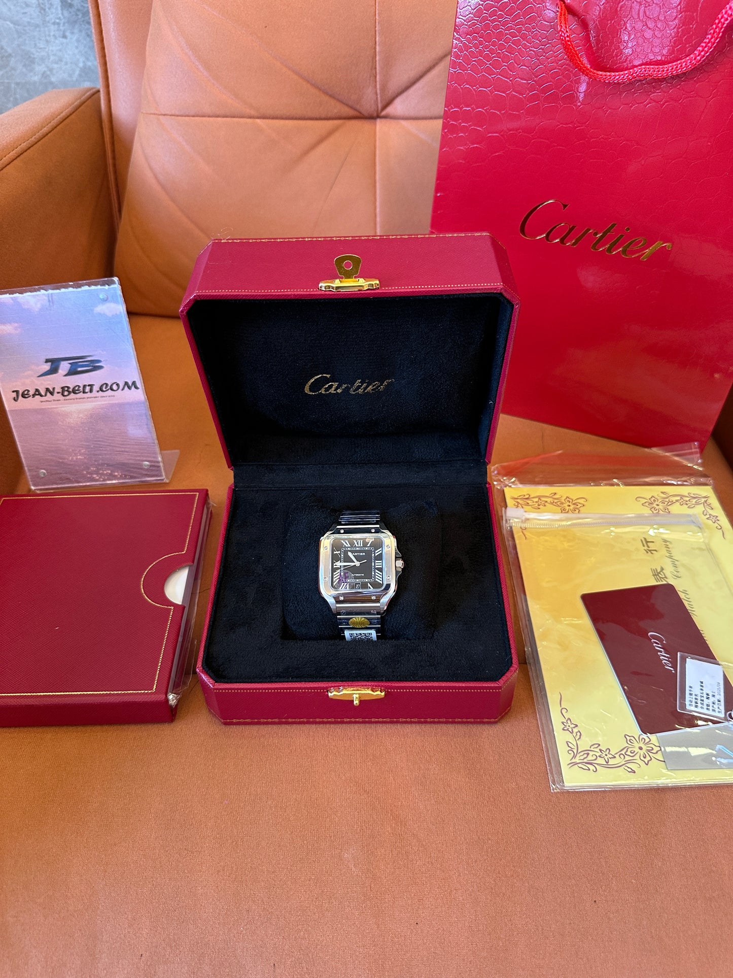 Cartier Santos Automatic Watch – Square Case Stainless Steel Design