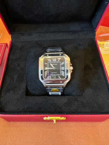 Cartier Santos Automatic Watch – Square Case Stainless Steel Design