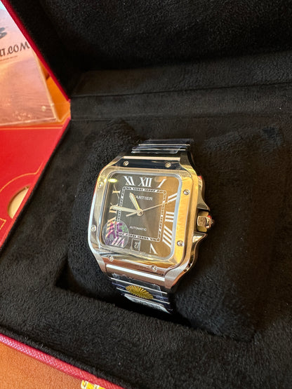 Cartier Santos Automatic Watch – Square Case Stainless Steel Design