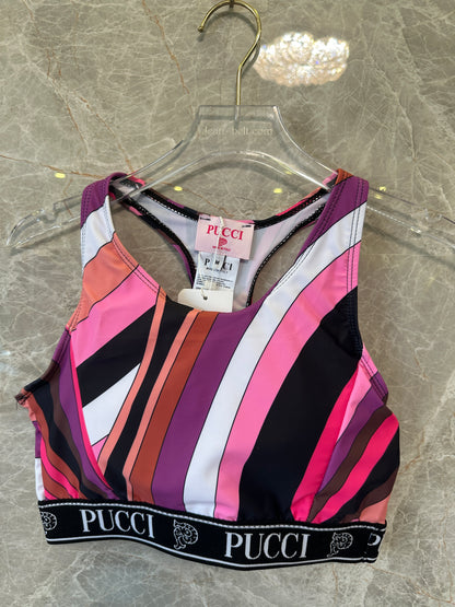 Pucci Women’s Printed Sports Bra & Leggings Set – Pink Multicolor