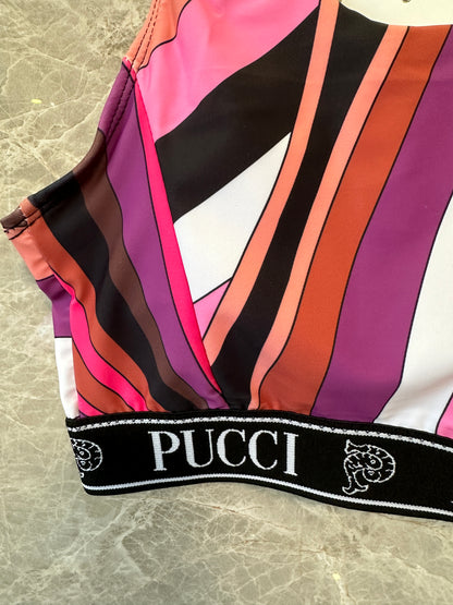 Pucci Women’s Printed Sports Bra & Leggings Set – Pink Multicolor
