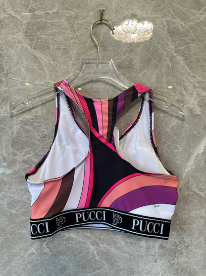 Pucci Women’s Printed Sports Bra & Leggings Set – Pink Multicolor