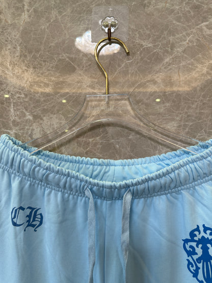 Chrome Hearts Light Blue Gothic Graphic Jogger Sweatpants