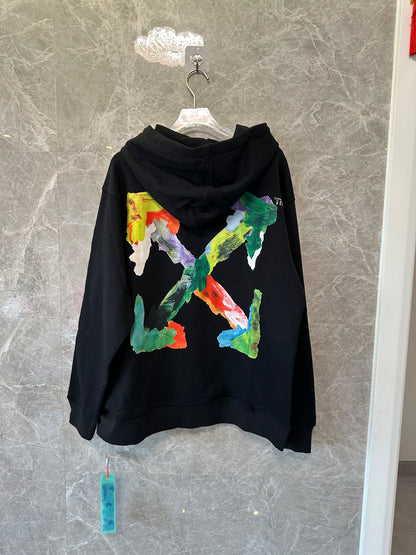 Off-White multicolor brushstroke arrows hoodie