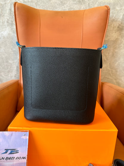 Louis Vuitton M24006 Black Grained Leather Bucket Bag