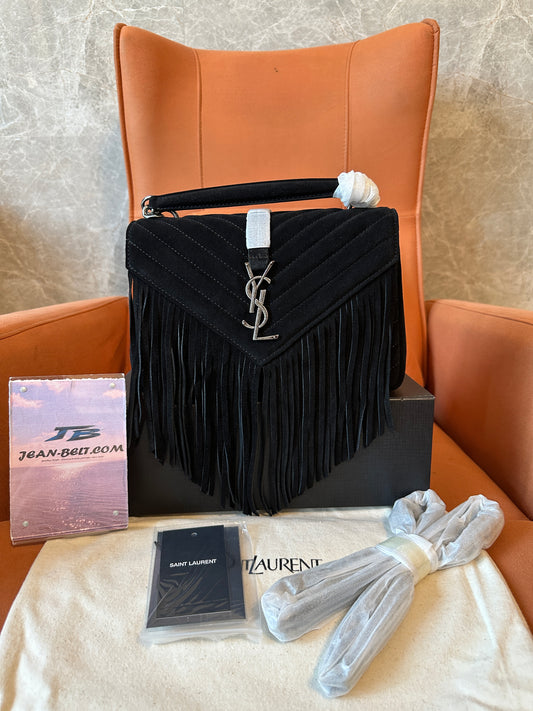 Saint Laurent Black Fringe Shoulder Bag