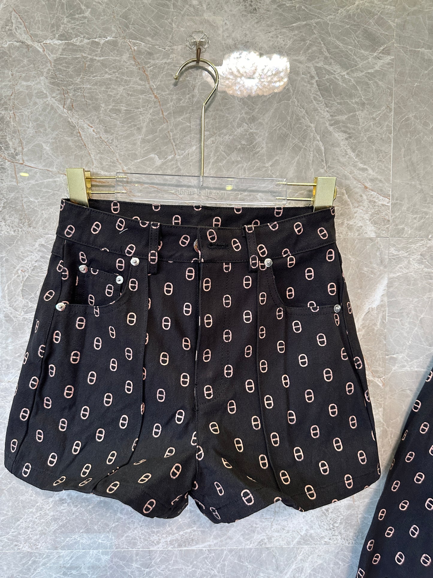 Hermès  Print Jacket & High-Waist Shorts Set