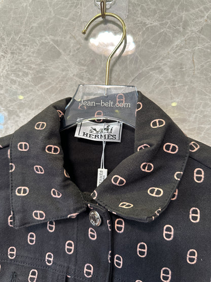 Hermès  Print Jacket & High-Waist Shorts Set