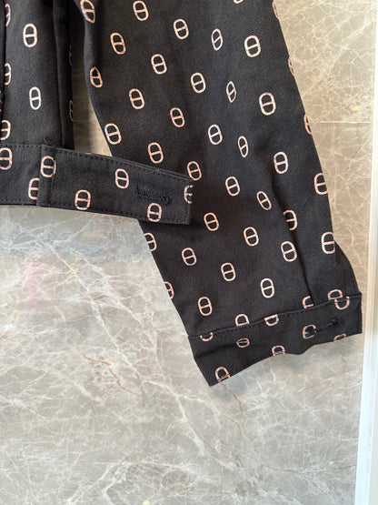 Hermès  Print Jacket & High-Waist Shorts Set