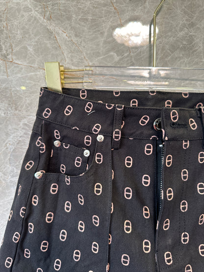 Hermès  Print Jacket & High-Waist Shorts Set