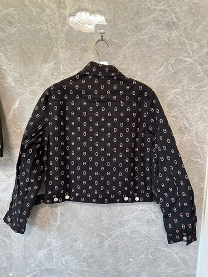 Hermès  Print Jacket & High-Waist Shorts Set