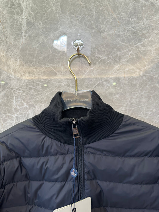 Moncler Black Hybrid Puffer Knit Jacket