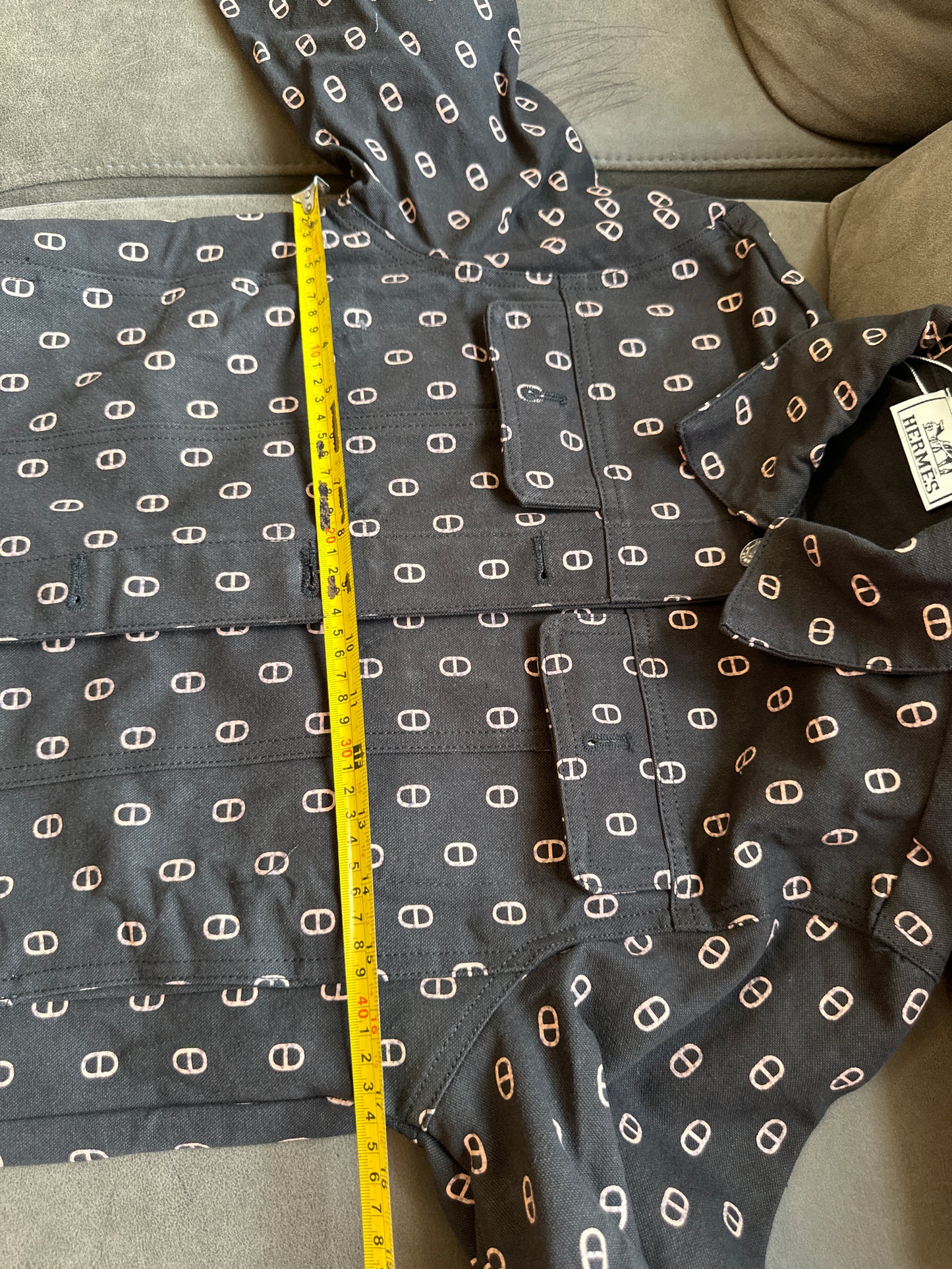 Hermès  Print Jacket & High-Waist Shorts Set