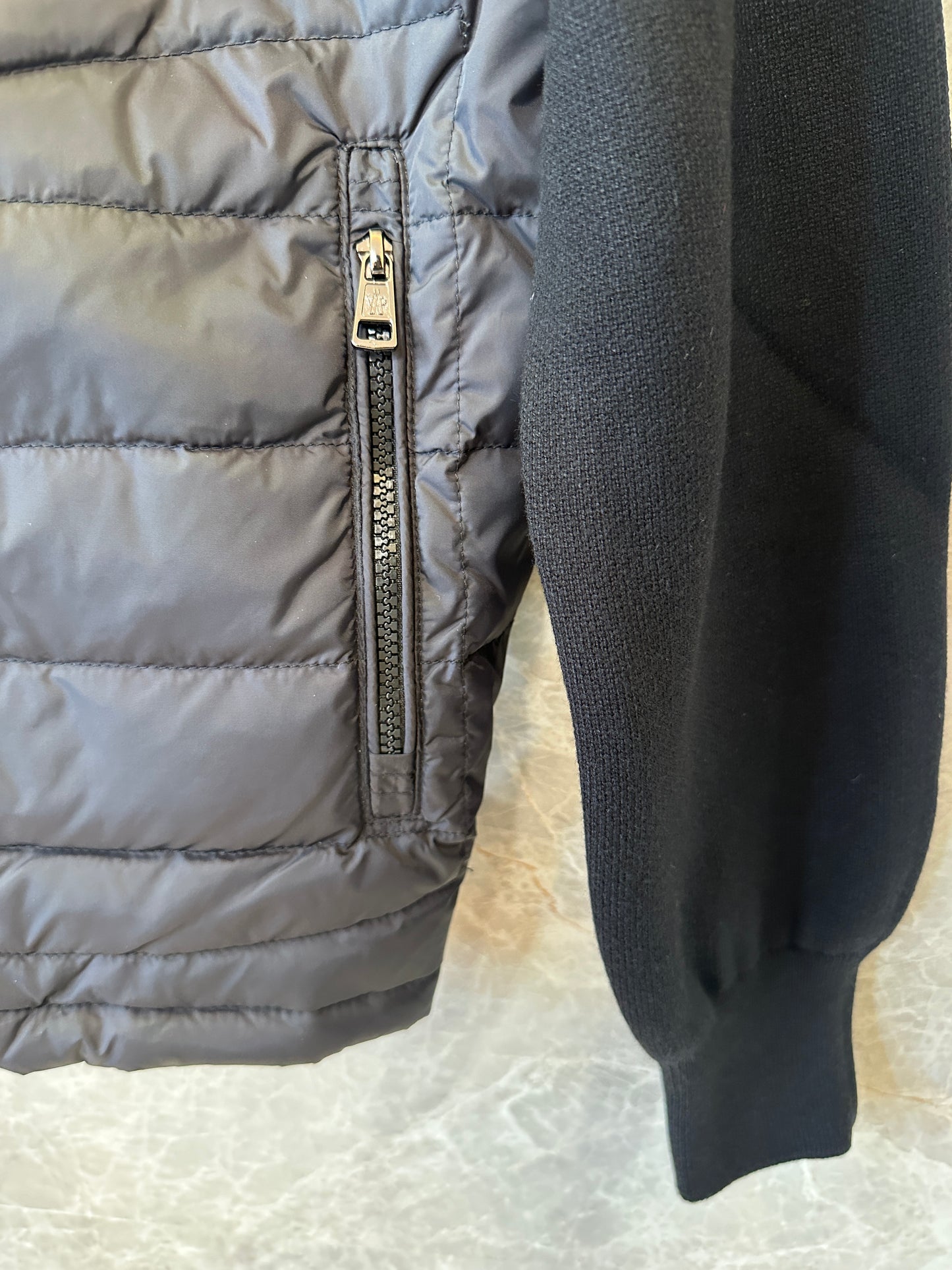Moncler Black Hybrid Puffer Knit Jacket