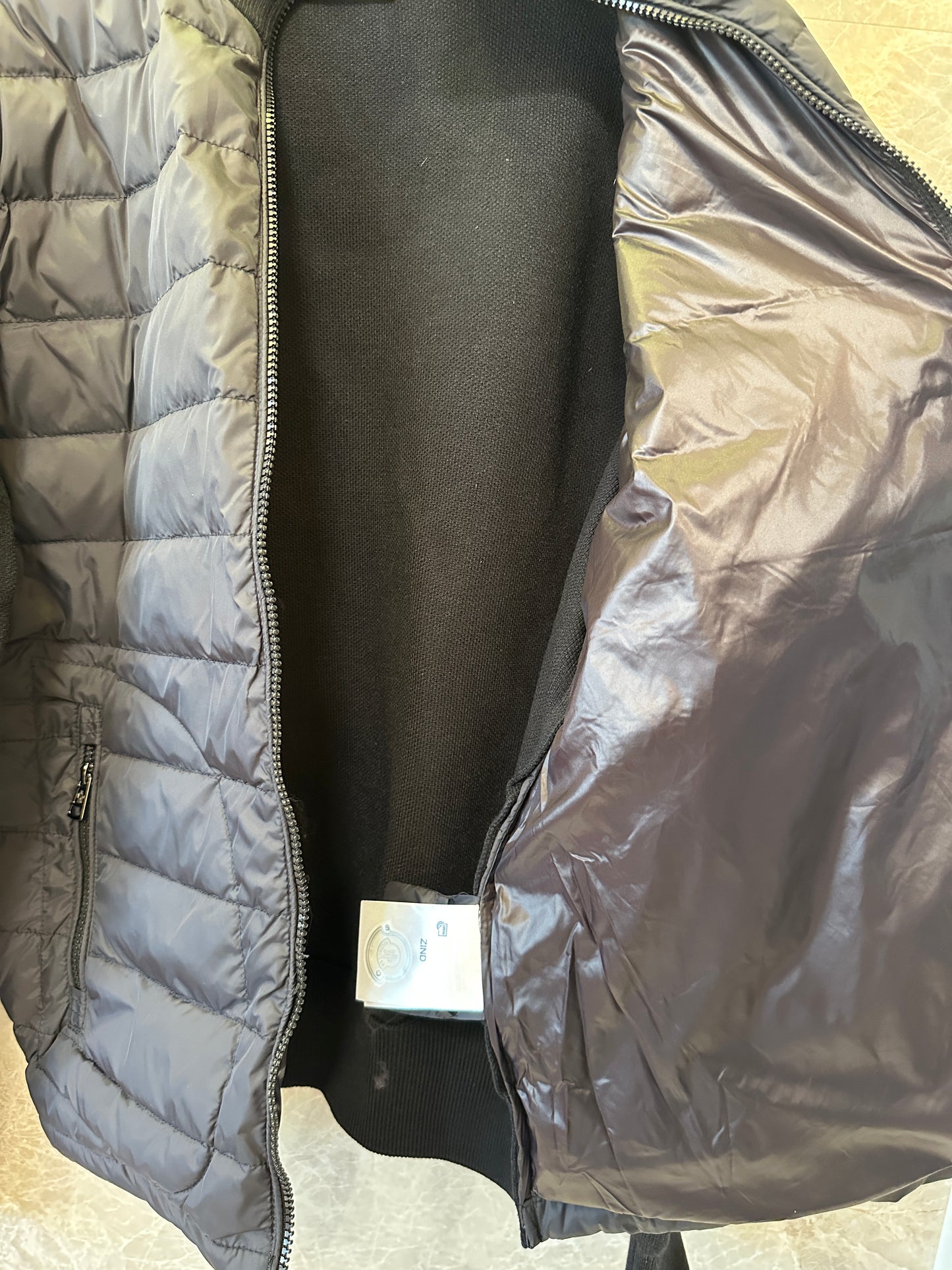 Moncler Black Hybrid Puffer Knit Jacket