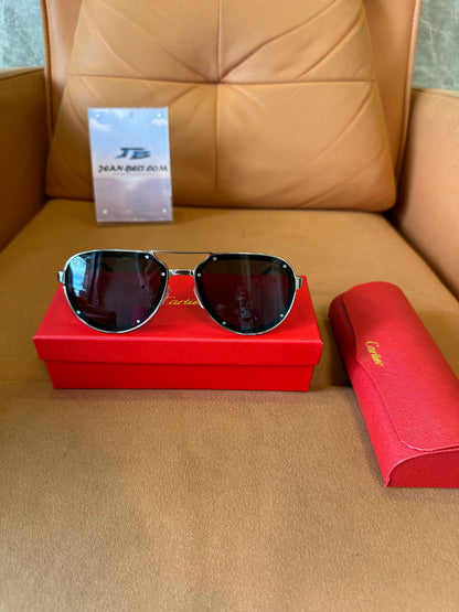 Óculos de Sol Cartier de Aviador Metálicos com Aros Completos
