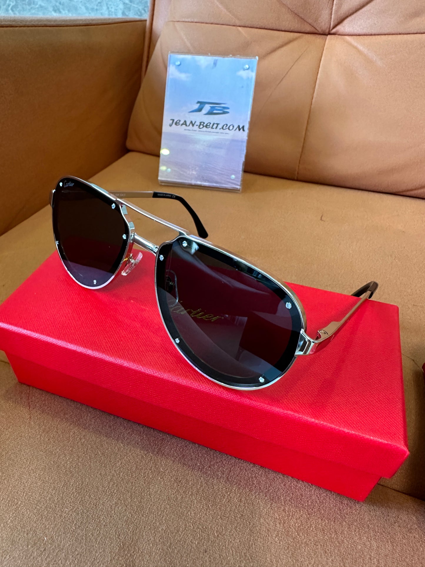 Óculos de Sol Cartier de Aviador Metálicos com Aros Completos