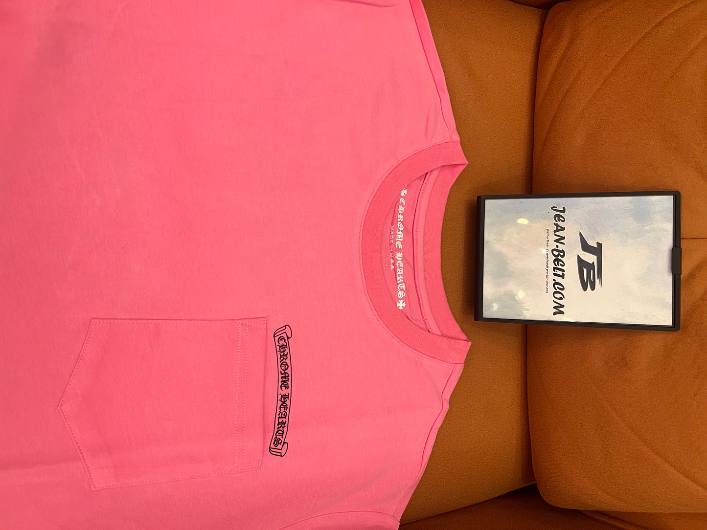 Camiseta de algodón con estampado gráfico rosa de Chrome Hearts