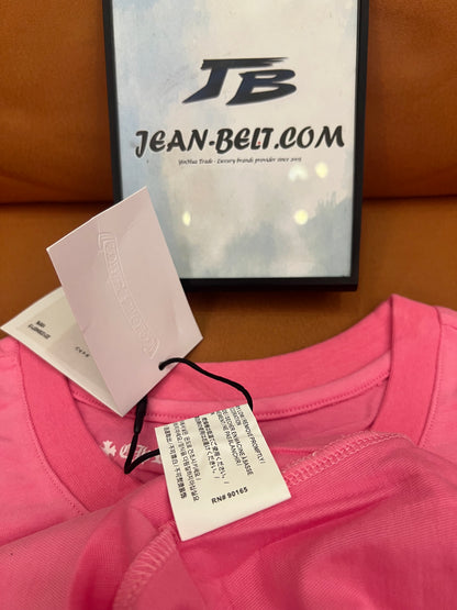 Camiseta de algodón con estampado gráfico rosa de Chrome Hearts