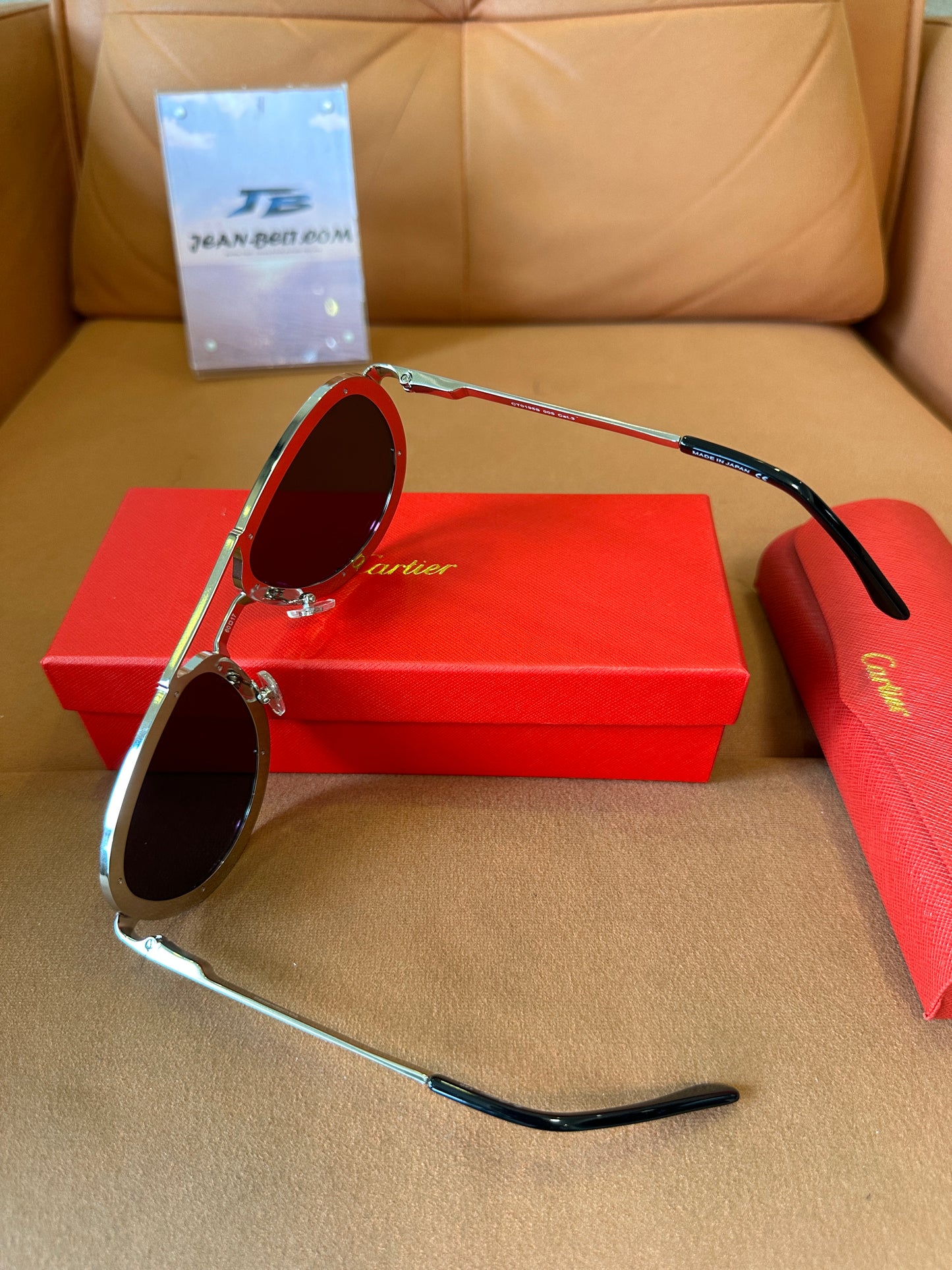 Óculos de Sol Cartier de Aviador Metálicos com Aros Completos