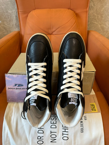Golden Goose Sky-Star High Top Sneakers Leather Star Patch Vintage Style