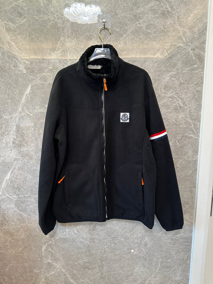 Moncler Black Fleece Jacket with Tricolor Sleeve Detail