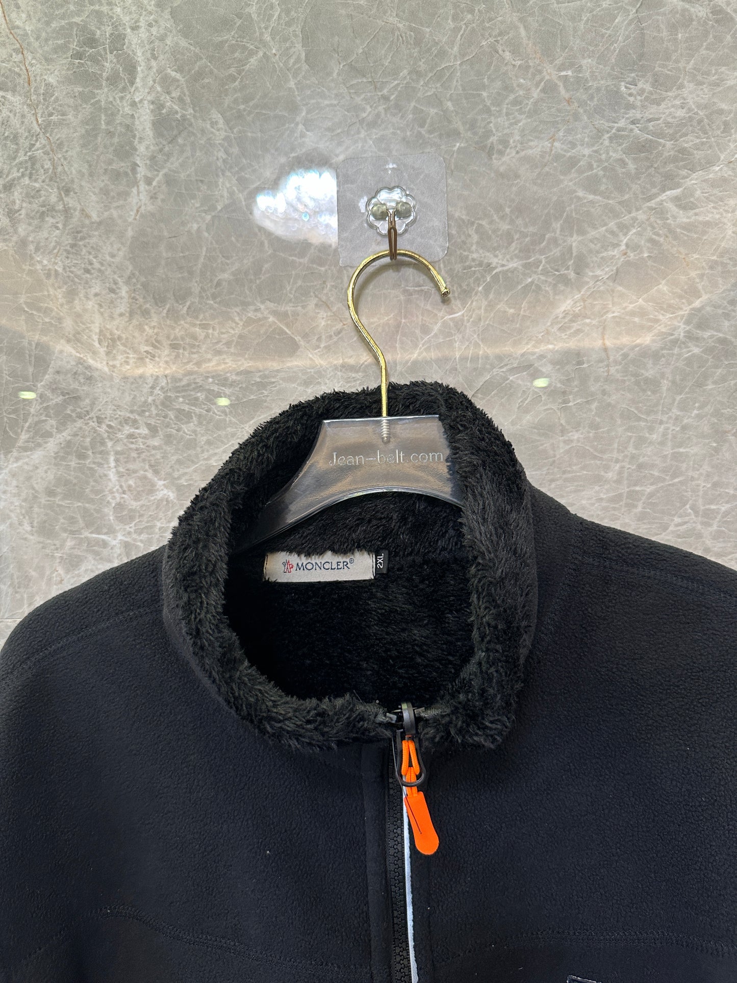 Moncler Black Fleece Jacket with Tricolor Sleeve Detail