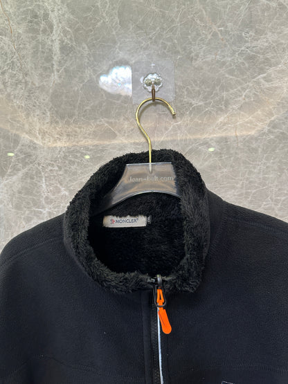 Moncler Black Fleece Jacket with Tricolor Sleeve Detail