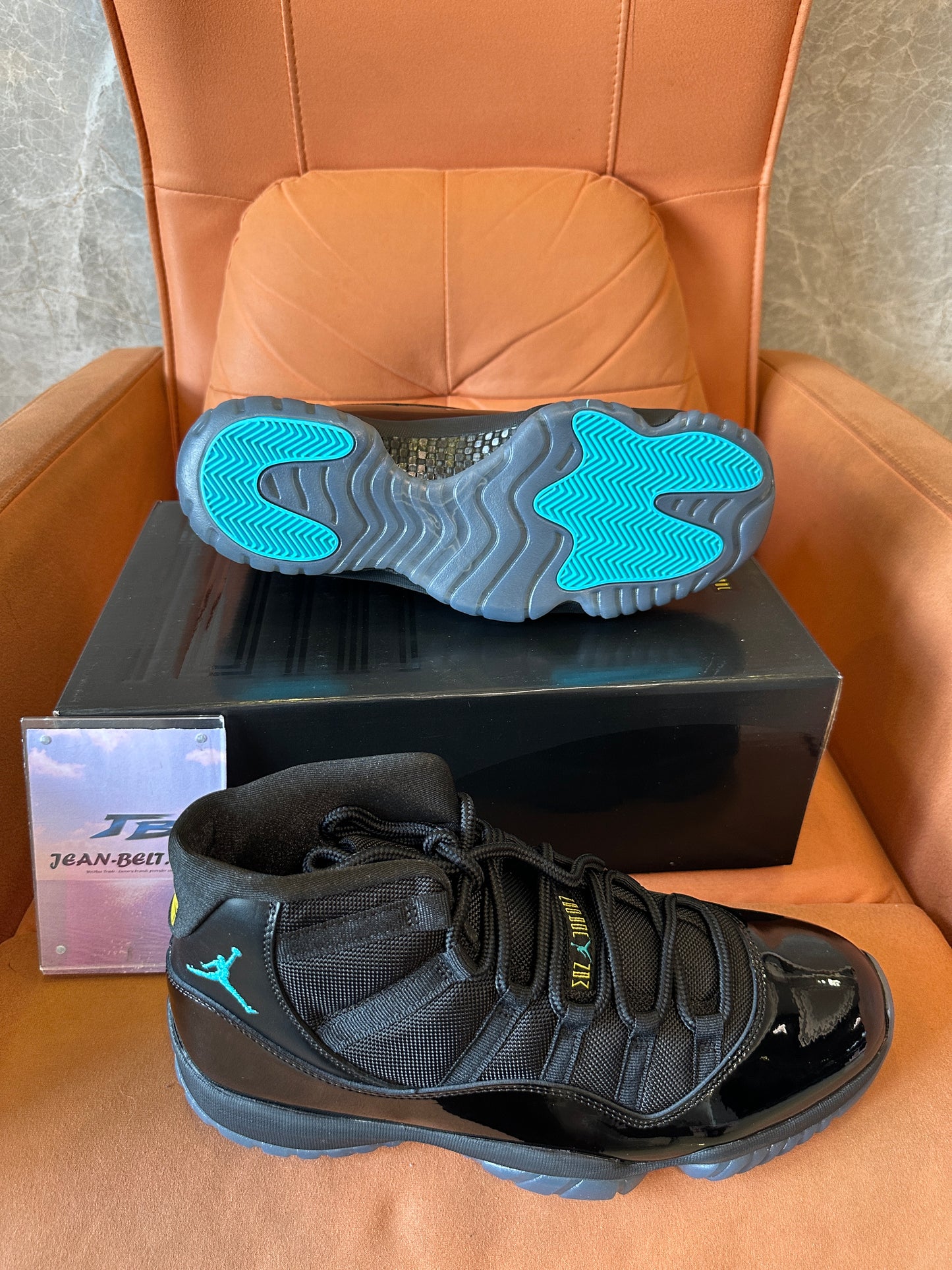 Air Jordan 11 Retro "Cap and Gown" Black Patent Leather Basketball Sneakers