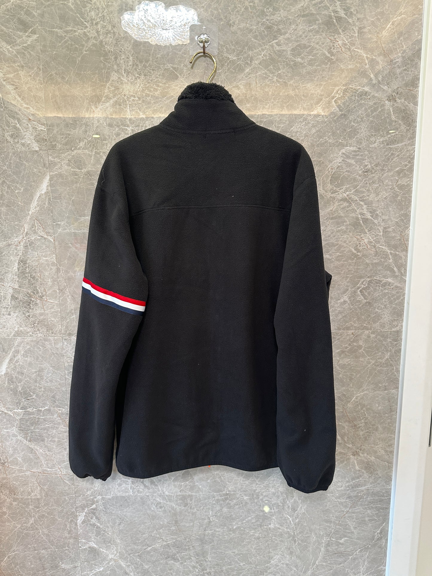 Moncler Black Fleece Jacket with Tricolor Sleeve Detail