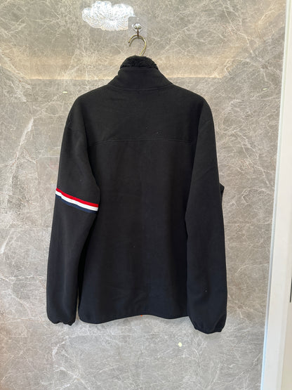 Moncler Black Fleece Jacket with Tricolor Sleeve Detail