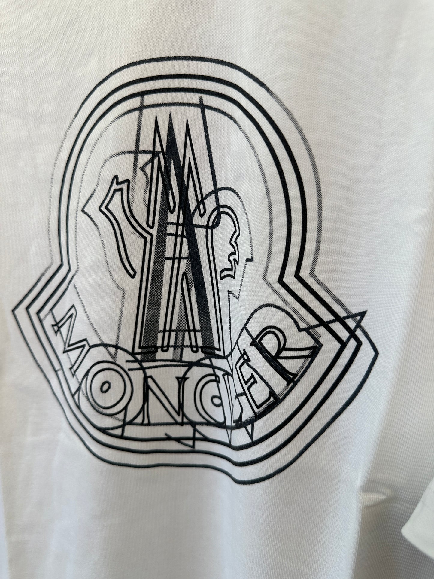 Moncler White Logo Graphic Cotton T-Shirt