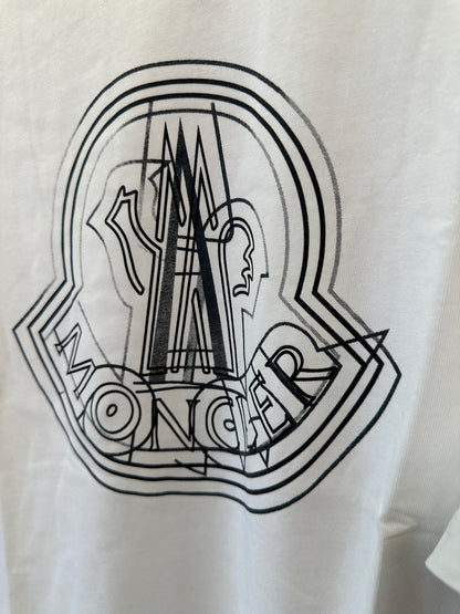 Moncler White Logo Graphic Cotton T-Shirt