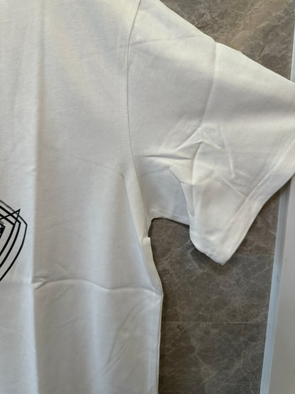 Moncler White Logo Graphic Cotton T-Shirt