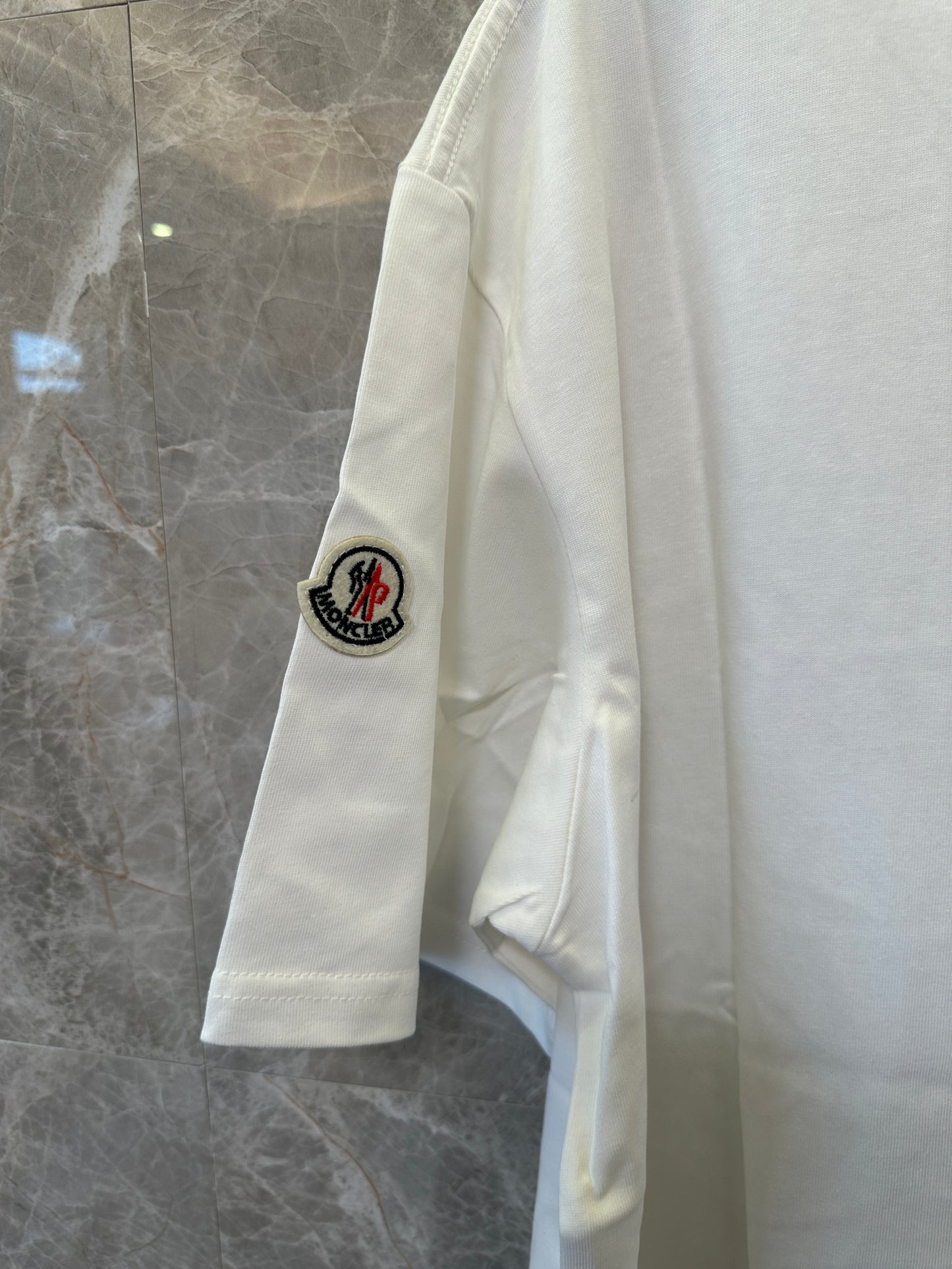 Moncler White Logo Graphic Cotton T-Shirt