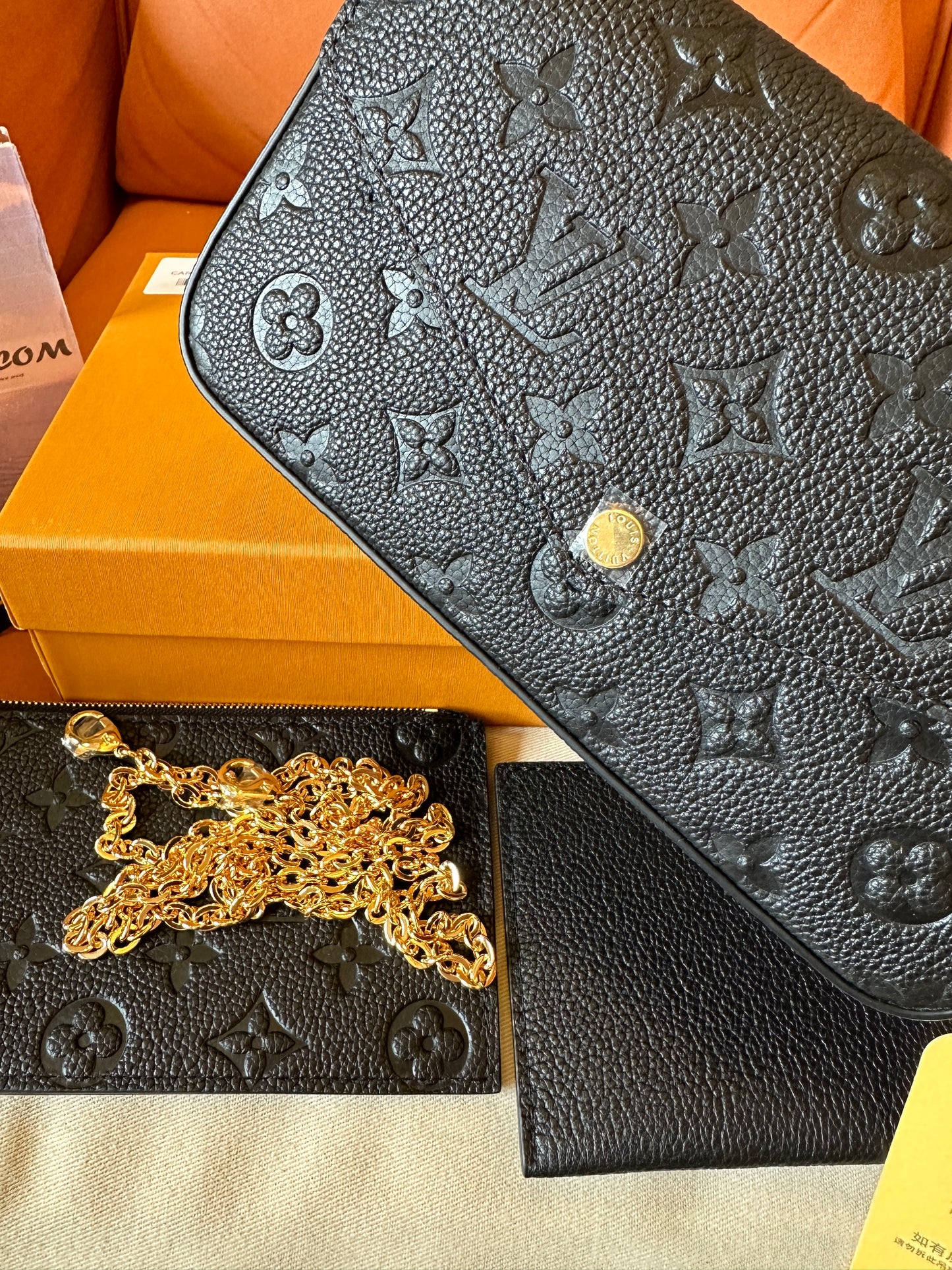 Louis Vuitton Black Monogram Chain Wallet