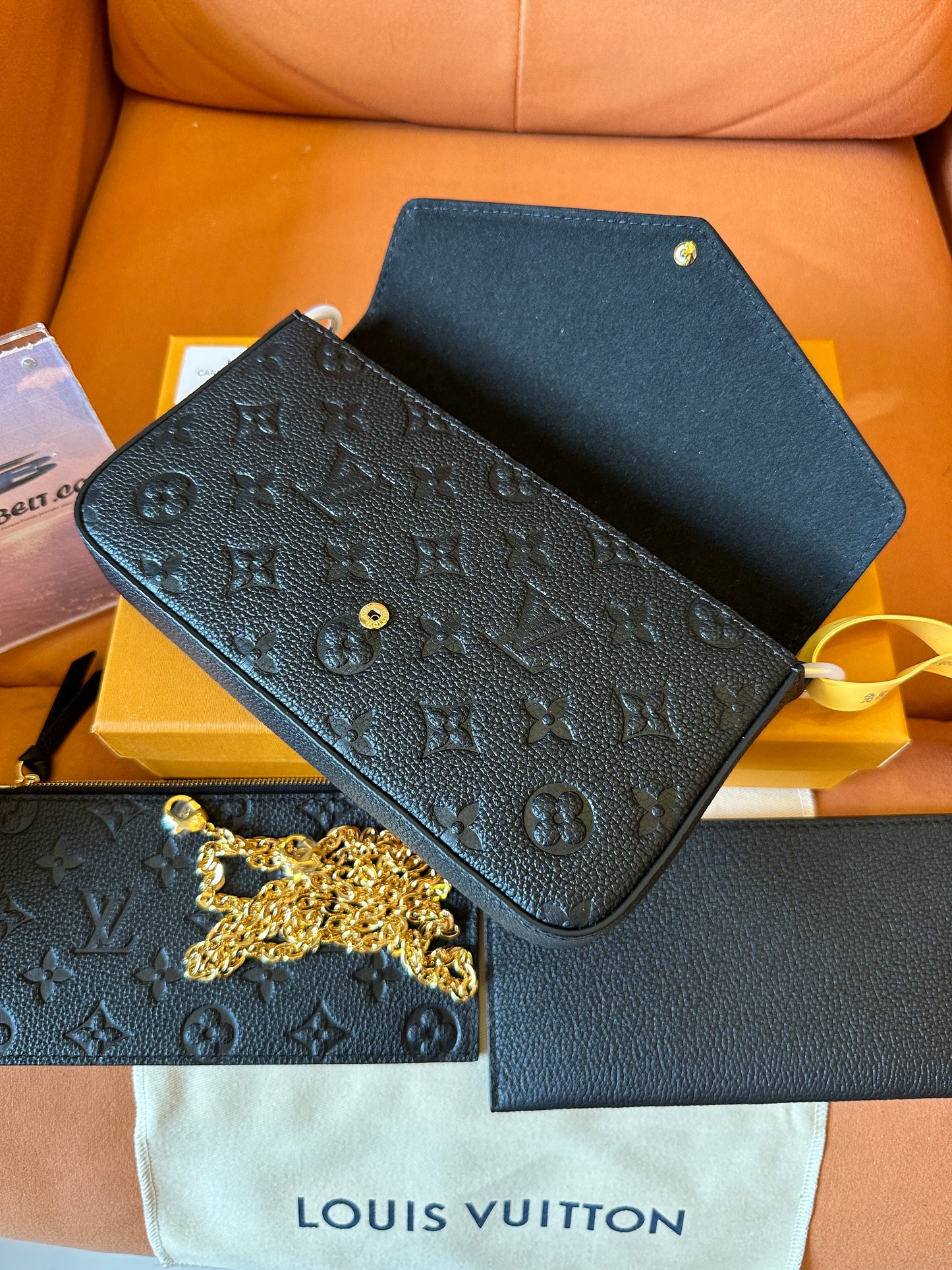 Louis Vuitton Black Monogram Chain Wallet