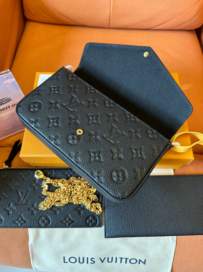 Louis Vuitton Black Monogram Chain Wallet