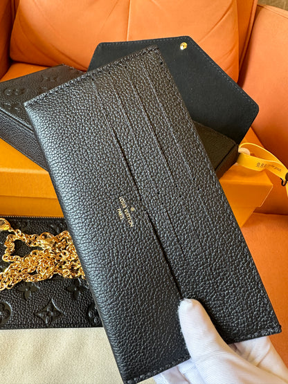 Louis Vuitton Black Monogram Chain Wallet