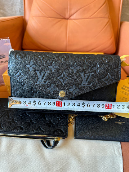 Louis Vuitton Black Monogram Chain Wallet