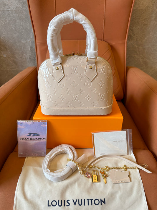 Louis Vuitton White Monogram Embossed Alma Handbag