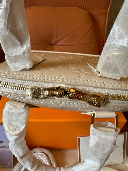 Louis Vuitton White Monogram Embossed Alma Handbag