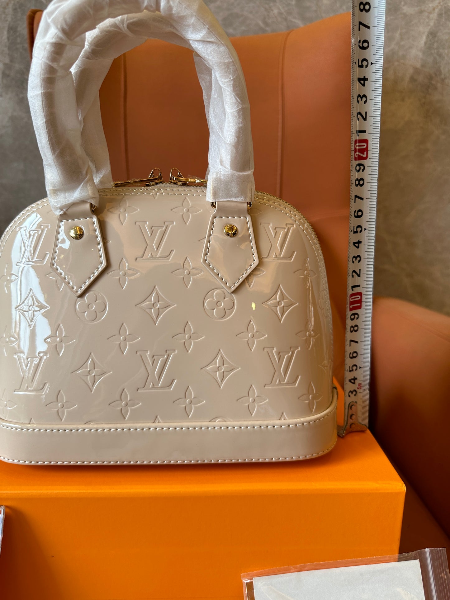 Louis Vuitton White Monogram Embossed Alma Handbag