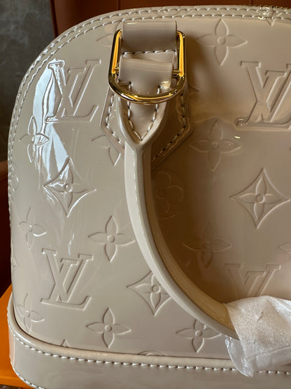 Louis Vuitton White Monogram Embossed Alma Handbag