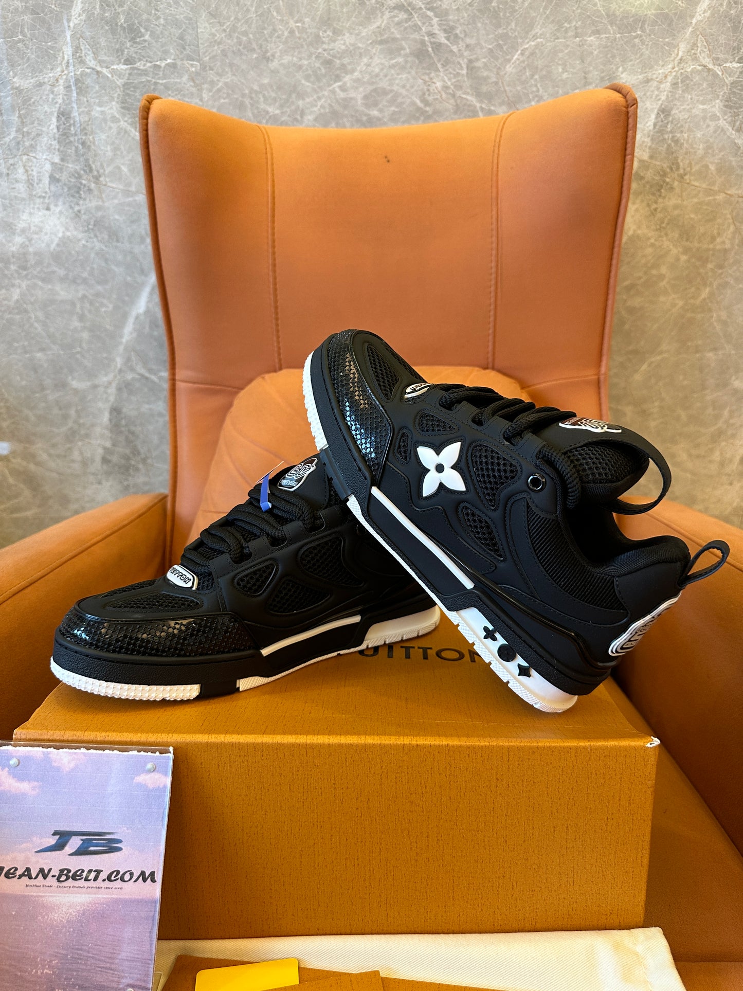 Louis Vuitton LV Trainer Black White Low Top Sneakers
