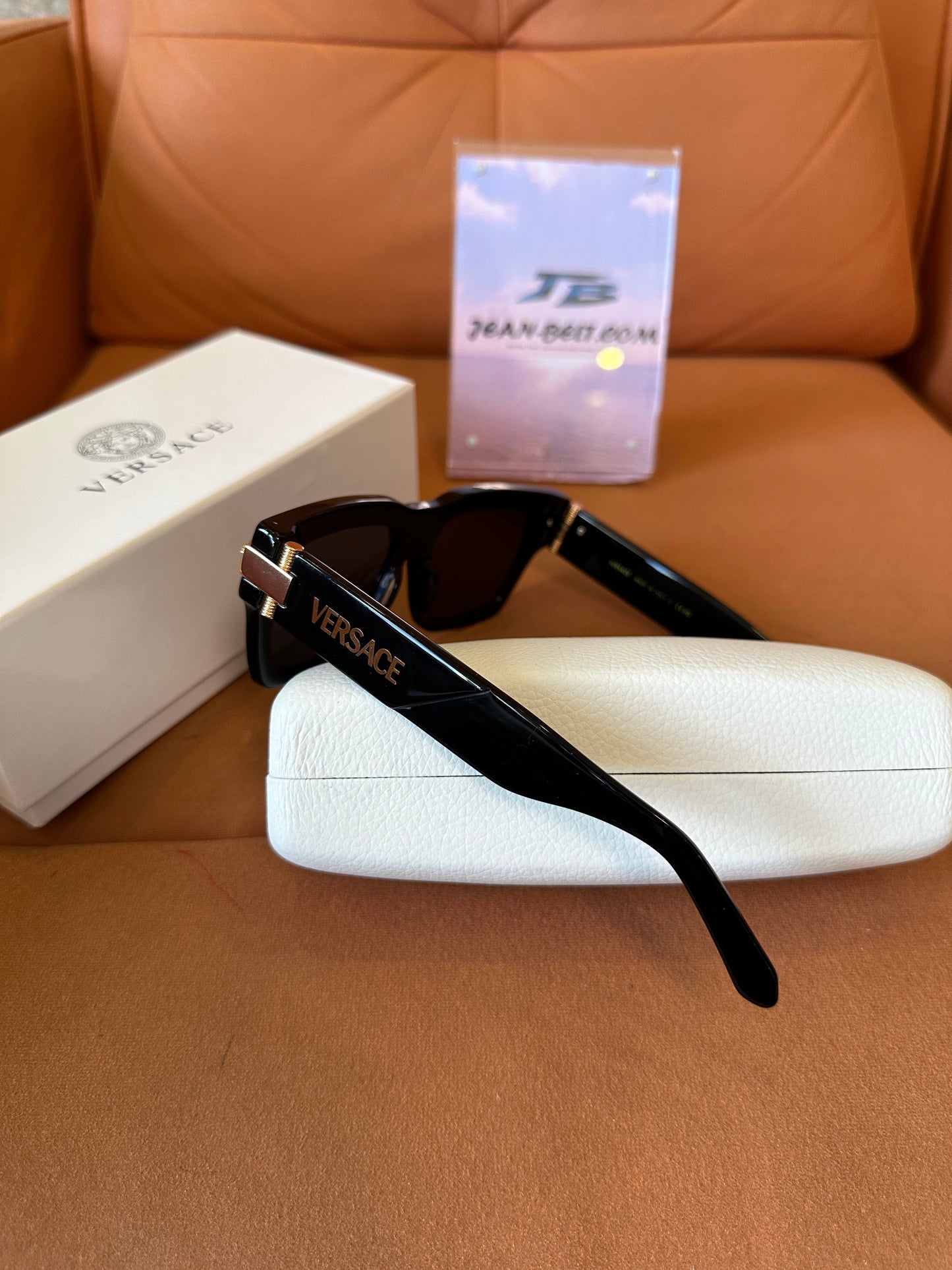 Versace VE4464 Black Rectangular Sunglasses