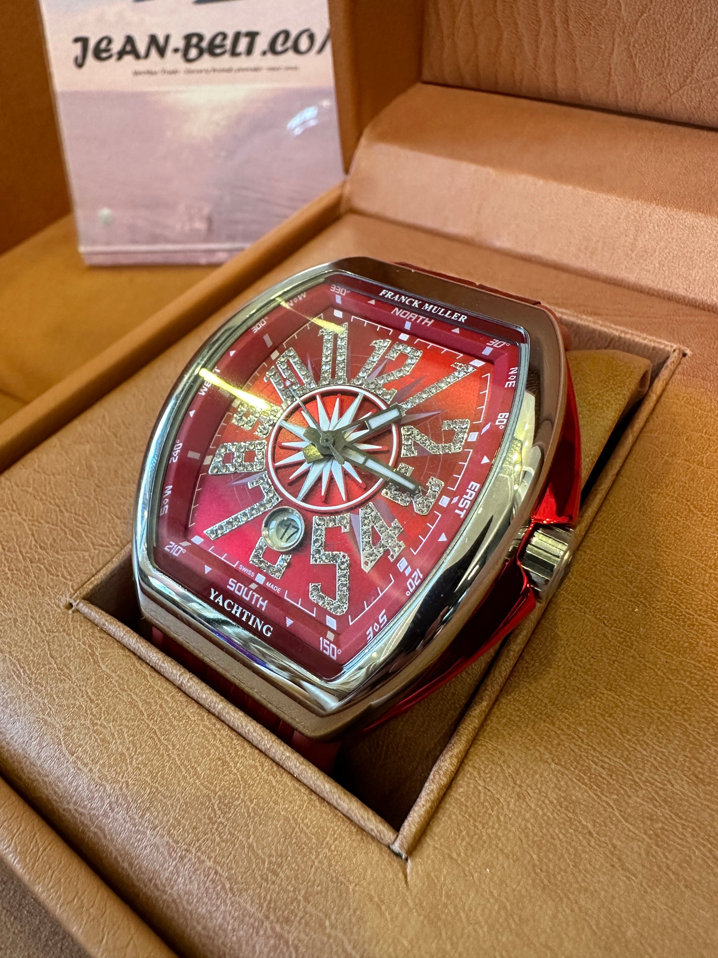 Franck Muller Vanguard Yachting V45 SC DT Red Dial Diamond Markers Men’s Watch