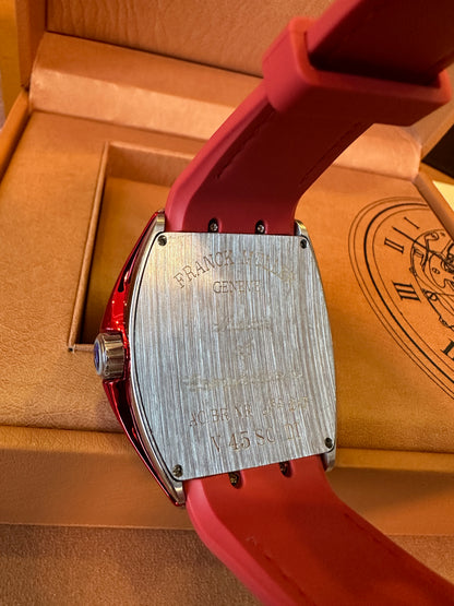 Franck Muller Vanguard Yachting V45 SC DT Red Dial Diamond Markers Men’s Watch